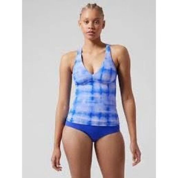 Athleta Other - Athleta Bali blue plunge neck tankini BNWT size small